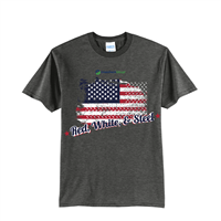 Red, White & Steel Tee - Black Heather