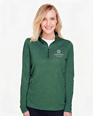 Women's Zone Sonic Heather Performance Quarter-Zip Pullover-Sport Forest