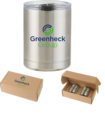 Stainless Steel Lowball Glass Gift Box Set