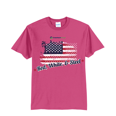 Red, White & Steel Tee - Sangria