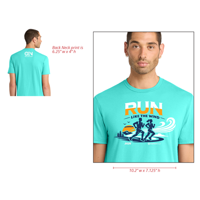Run Like The Wind 5K Tee - Aqua
