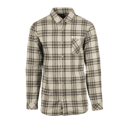 Burnside-Open Pocket Long Sleeve Flannel Shirt - Grey