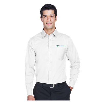 Men's Solid Stretch Twill Woven Dress Shirt