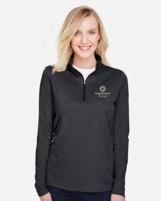 Women's Zone Sonic Heather Performance Quarter-Zip Pullover-Black
