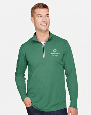 Men's Zone Sonic Heather Performance Quarter-Zip Pullover-Sport Forest