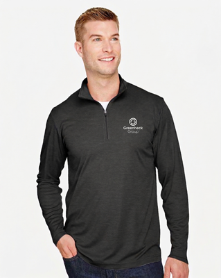 Men's Zone Sonic Heather Performance Quarter-Zip Pullover-Black